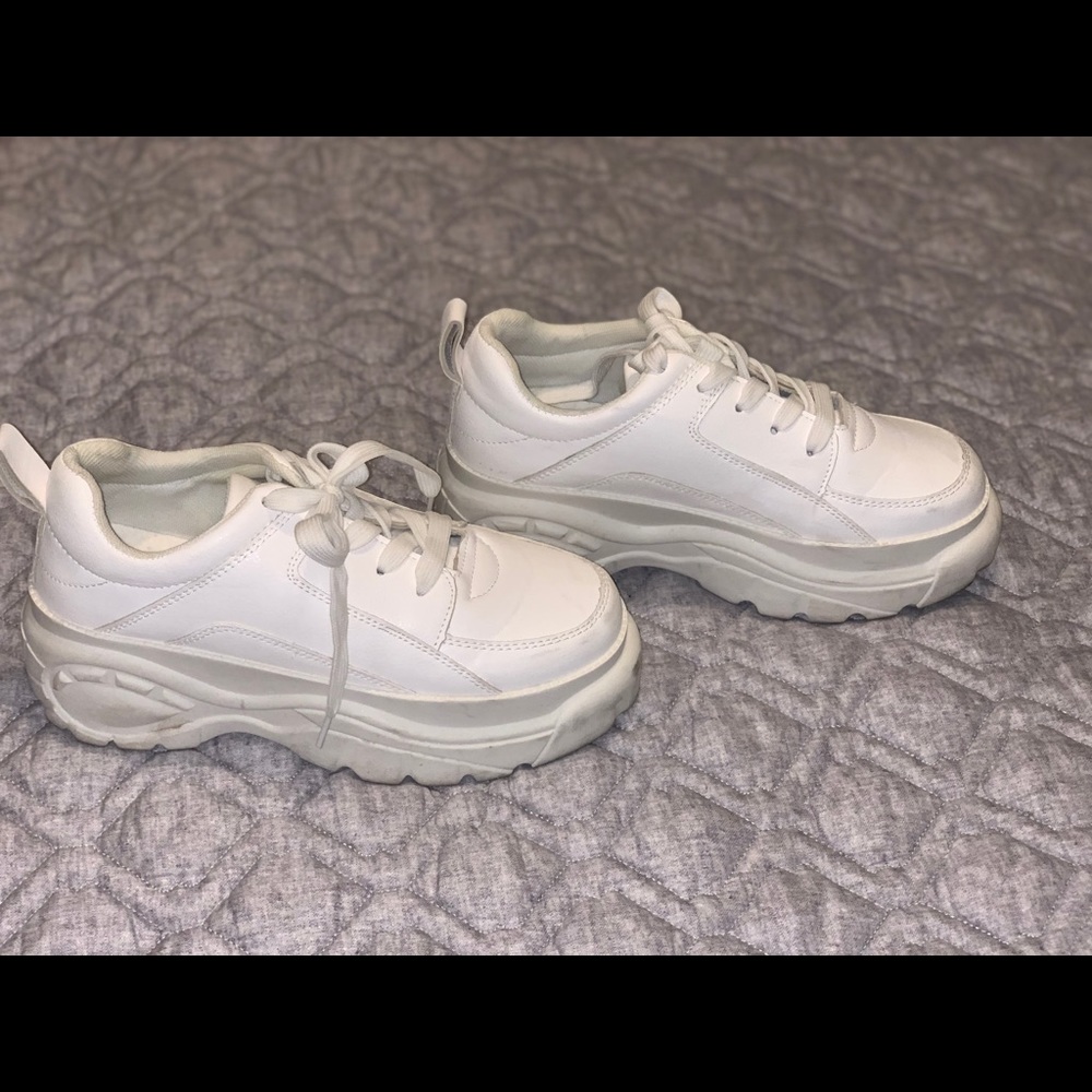 Chunky white sneakers